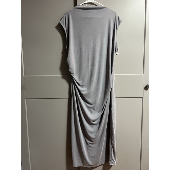 Old Navy Dresses & Skirts - NWT Old Navy Women Short Sleeve High Neck Ruched Ribbed Maxi Dress Gray XL